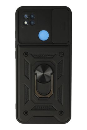CepteToptan Xiaomi Redmi 9C Kılıf Pars Lens Yüzüklü Silikon - Siyah - DROPX1783-9292