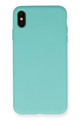 CepteToptan iPhone XS Max Kılıf Nano içi Kadife Silikon - Turkuaz - DROPX1060-8698