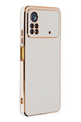 CepteToptan Xiaomi Poco X4 Pro 5G Kılıf Volet Silikon - Beyaz - DROPX4741-6683