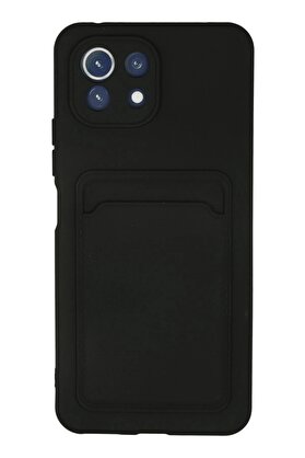 CepteToptan Xiaomi Mi 11 Kılıf Kelvin Kartvizitli Silikon - Siyah - DROPX5584-9292