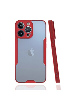 CepteToptan iPhone 13 Pro Max Kılıf Platin Silikon - Kırmızı - DROPX4059-1426