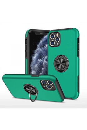 CepteToptan iPhone 11 Pro Max Kılıf Elit Yüzüklü Kapak - Yeşil - DROPX1270-2311