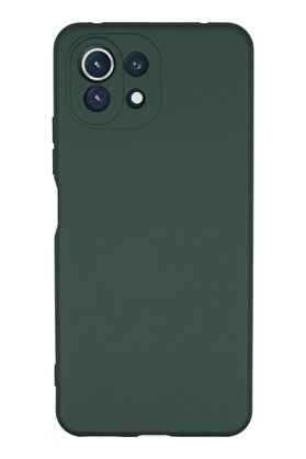 CepteToptan Xiaomi Mİ 11 Lite Kılıf Nano içi Kadife Silikon - Koyu Yeşil - DROPX4722-7521