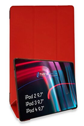 CepteToptan iPad 4 9.7 Kılıf Tablet Smart Kılıf - Kırmızı - DROPX3020-8951