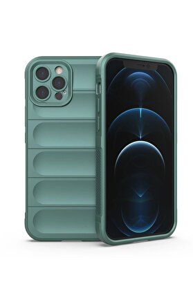 CepteToptan iPhone 12 Pro Kılıf Optimum Silikon - Koyu Yeşil - DROPX9510-3613