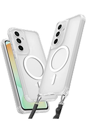 CepteToptan Samsung Galaxy S25 Kılıf Enka Magsafe Silikon Kılıf - Şeffaf - DROPX1739-4336