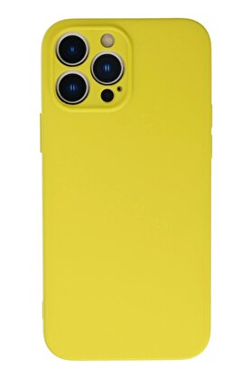CepteToptan iPhone 13 Pro Max Kılıf Nano içi Kadife Silikon - Sarı - DROPX7769-7843