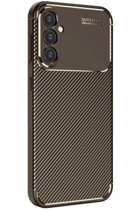 CepteToptan Samsung Galaxy A16 5G Kılıf Auto Focus Karbon Kapak - Kahverengi - DROPX8901-8994