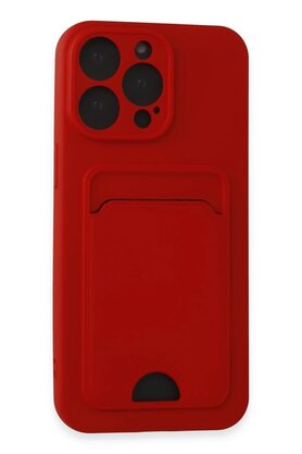 CepteToptan iPhone 14 Pro Max Kılıf Kelvin Kartvizitli Silikon - Kırmızı - DROPX6874-8811