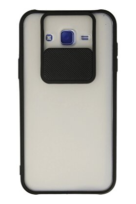 CepteToptan Samsung Galaxy J7 Kılıf Palm Buzlu Kamera Sürgülü Silikon - Siyah - DROPX9385-9085