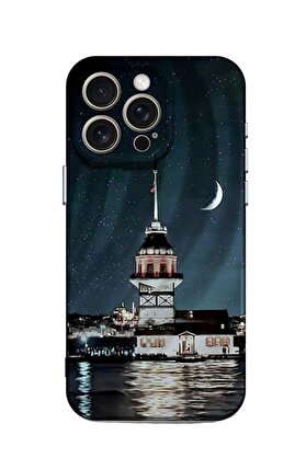 CepteToptan iPhone 15 Pro Max Kılıf Crew Desenli Kapak - Kız Kulesi - DROPX4844-8629