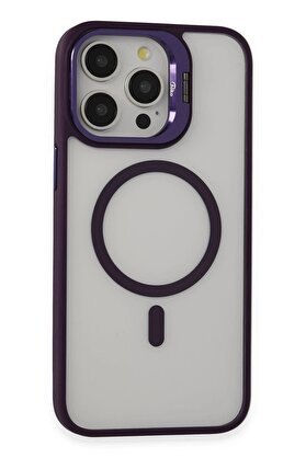 CepteToptan iPhone 15 Pro Kılıf Roblox Lens Magsafe Standlı Kapak - Derin Mor - DROPX7872-1836