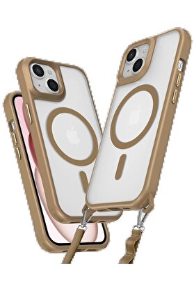 CepteToptan iPhone 14 Kılıf Enka Magsafe Silikon Kılıf - Desert - DROPX5506-9317