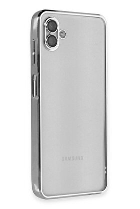 CepteToptan Samsung Galaxy A04 Kılıf Lensli Silikon - Gümüş - DROPX5930-5439