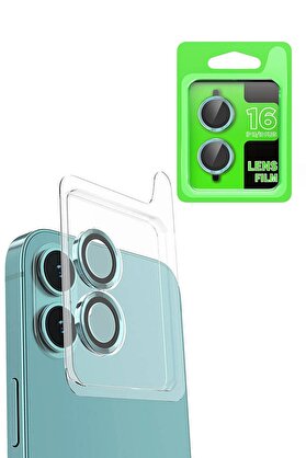 CepteToptan iPhone 16 Raze Metal Kamera Lens - Turkuaz - DROPX5590-4019