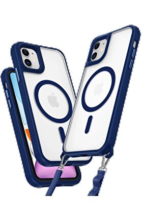 CepteToptan iPhone 12 Kılıf Enka Magsafe Silikon Kılıf - Lacivert - DROPX5529-4944
