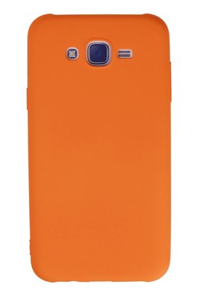CepteToptan Samsung Galaxy J7 Kılıf Nano içi Kadife Silikon - Turuncu - DROPX3932-3620