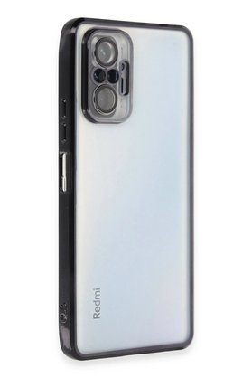 CepteToptan Xiaomi Redmi Note 10 Pro Kılıf Lensli Silikon - Siyah - DROPX7932-9081