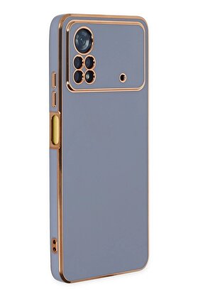 CepteToptan Xiaomi Poco X4 Pro 5G Kılıf Volet Silikon - Mavi - DROPX4428-2187