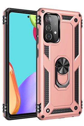 CepteToptan Samsung Galaxy A53 5G Kılıf Sofya Yüzüklü Silikon Kapak - Rose - DROPX5090-4309