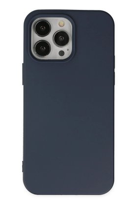 CepteToptan iPhone 14 Pro Max Kılıf Nano içi Kadife Silikon - Lacivert - DROPX5696-3872