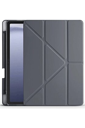 CepteToptan Xiaomi Redmi Pad Pro 12.1 Kılıf Kalemlikli Mars Tablet Kılıfı - Koyu Gri - DROPX4628-5067