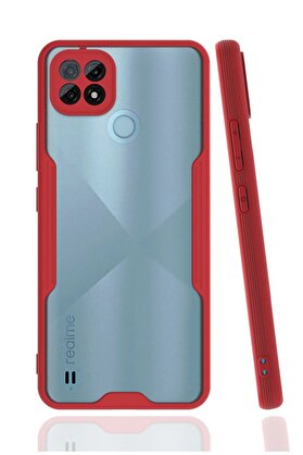 CepteToptan Realme C21 Kılıf Platin Silikon - Kırmızı - DROPX5600-7690