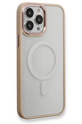 CepteToptan iPhone 13 Pro Kılıf Room Magneticsafe Silikon - Pudra - DROPX6891-6139