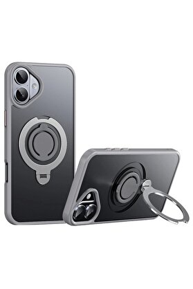CepteToptan iPhone 16 Plus Avatar 360 Dönen Magsafe Kapak - Titan Gri - DROPX4072-6905