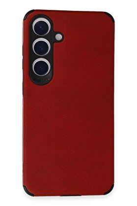 CepteToptan Samsung Galaxy S24 Kılıf Loop Deri Silikon - Kırmızı - DROPX2025-5558
