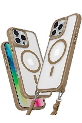 CepteToptan iPhone 16 Pro Kılıf Enka Magsafe Silikon Kılıf - Desert - DROPX5720-3885