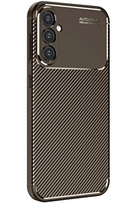 CepteToptan Samsung Galaxy A26 Kılıf Auto Focus Karbon Kapak - Kahverengi - DROPX6940-8981