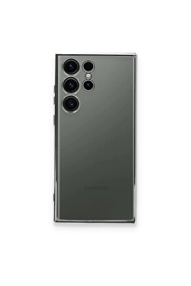 CepteToptan Samsung Galaxy S23 Ultra Kılıf Lensli Silikon - Gümüş - DROPX4885-1417