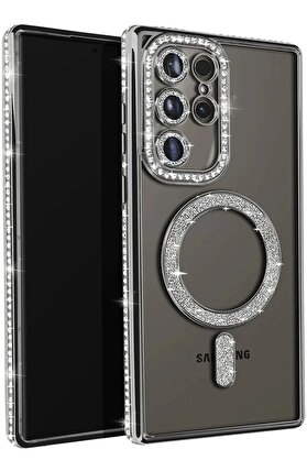 CepteToptan Samsung Galaxy S25 Ultra Kılıf Joke Simli Magneticsafe Kılıf - Siyah - DROPX3583-1549