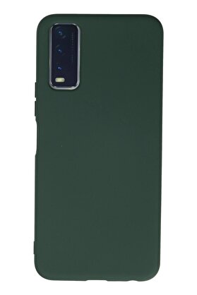 CepteToptan Vivo Y11S Kılıf Nano içi Kadife Silikon - Koyu Yeşil - DROPX3054-8892