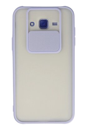 CepteToptan Samsung Galaxy J7 Kılıf Palm Buzlu Kamera Sürgülü Silikon - Lila - DROPX4674-5878
