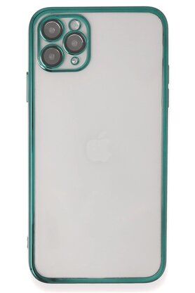 CepteToptan iPhone 11 Pro Max Kılıf Lensli Silikon - Yeşil - DROPX8102-3684