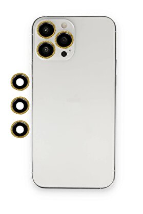 CepteToptan iPhone 12 Pro Shine Kamera Lens - Gold - DROPX7875-9005