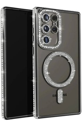 CepteToptan Samsung Galaxy S23 Ultra Joke Simli Magneticsafe Kılıf - Siyah - DROPX7170-5192