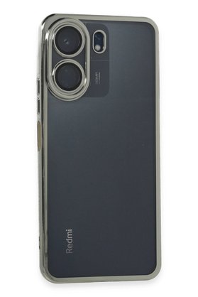 CepteToptan Xiaomi Redmi 13C Kılıf Lensli Silikon - Gümüş - DROPX9515-1179