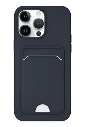 CepteToptan iPhone 14 Pro Kılıf Kelvin Kartvizitli Silikon - Lacivert - DROPX7543-2646