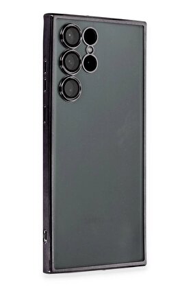 CepteToptan Samsung Galaxy S22 Ultra Kılıf Lensli Silikon - Siyah - DROPX9147-4095