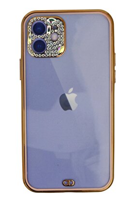 CepteToptan iPhone 12 Kılıf Liva Taşlı Silikon - Pembe - DROPX5285-2331