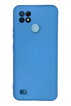 CepteToptan Realme C21 Kılıf Nano içi Kadife Silikon - Mavi - DROPX1818-1193