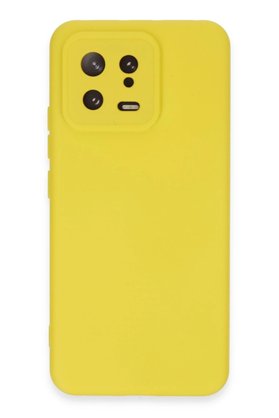 CepteToptan Xiaomi Mi 13 Kılıf Nano içi Kadife Silikon - Sarı - DROPX5766-3533