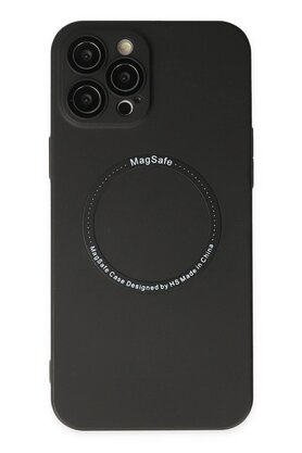 CepteToptan iPhone 12 Pro Kılıf Jack Magneticsafe Lens Silikon - Siyah - DROPX5088-5500