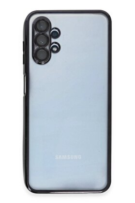 CepteToptan Samsung Galaxy A13 4G Kılıf Lensli Silikon - Siyah - DROPX4858-8805