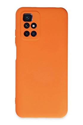 CepteToptan Xiaomi Redmi 10 2022 Kılıf Nano içi Kadife Silikon - Turuncu - DROPX7487-5637