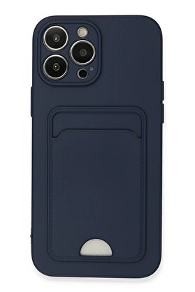 CepteToptan iPhone 13 Pro Max Kılıf Kelvin Kartvizitli Silikon - Lacivert - DROPX8765-7555