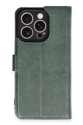 CepteToptan iPhone 16 Pro Kılıf Trend S Plus Kapaklı Kılıf - Yeşil - DROPX7526-1197